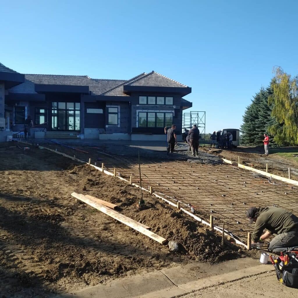 Metal layout for new driveway